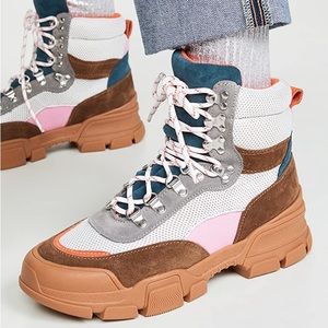 Villa Rouge hiker gem boots color block size 7 NIB